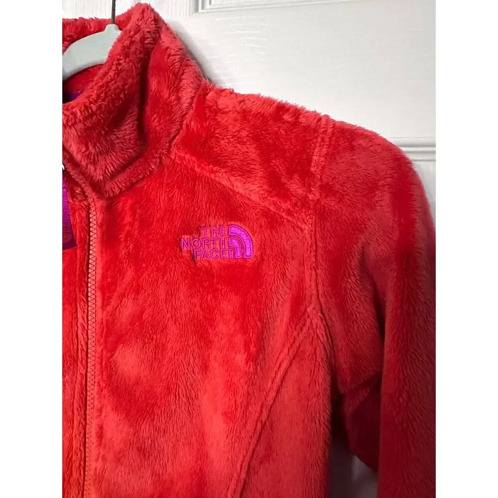The North Face Girls Osito Soft Fleece Full Zip Jacket Size Medium 10-12 Red